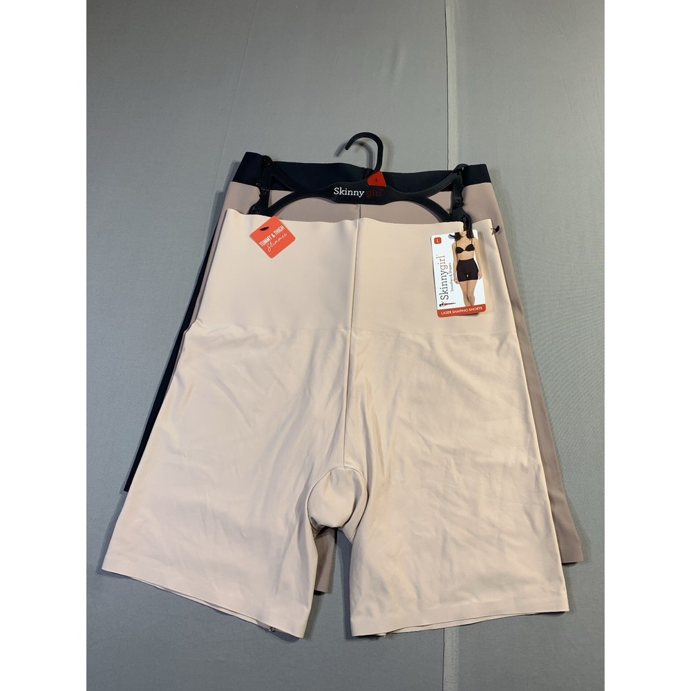 Skinnygirl 3 pk Thick Waist Band Sz L Laser Shaping Shorts Firm Tummy Slimmer